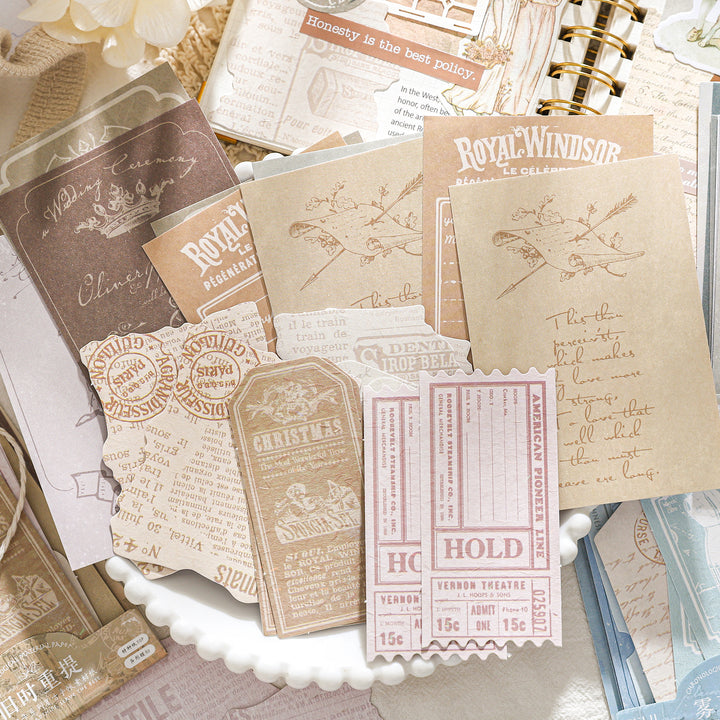 Years Series Vintage Writing Paper Retro Scrapbook Background Paper