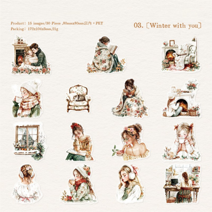 Young Lovers Handcrafted Stickers Perfect for Decorations