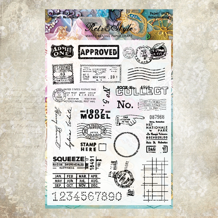 Vintage Rose Ticket Stamps Transparent Silicone Stamps for Journal Art