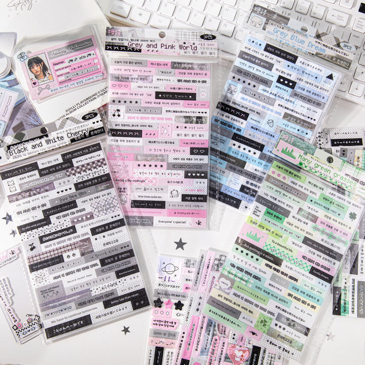 A Collection of Graphemes Series Japanese Text Stickers for Scrapbooking and Decoration