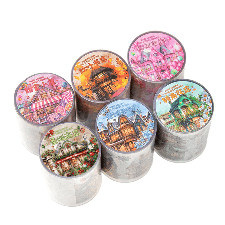 A Windy Street Corner Washi Tape City Countryside Scrapbook Decoration