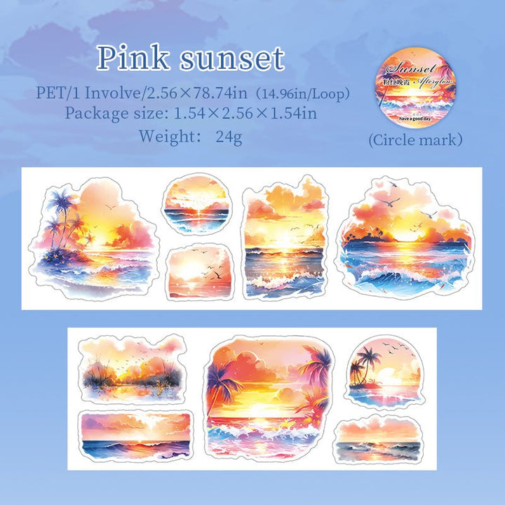 Afterglow of sunset Pink sunset Soft Glow Collage Tape