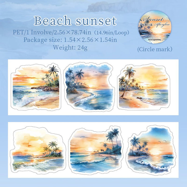 Afterglow of sunset Beach sunset Glowing Effect Tape