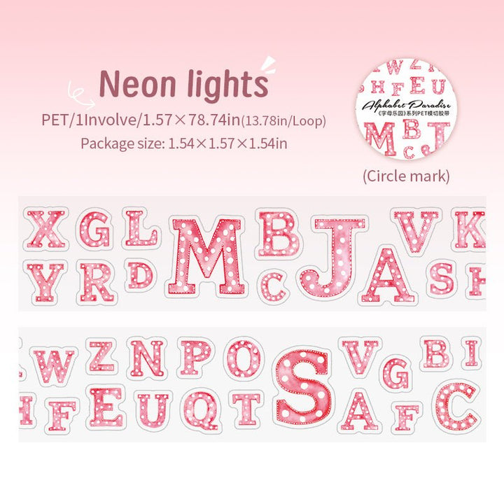 Alphabet Paradise Neon Lights Letter Tape Glow Design Festival Style