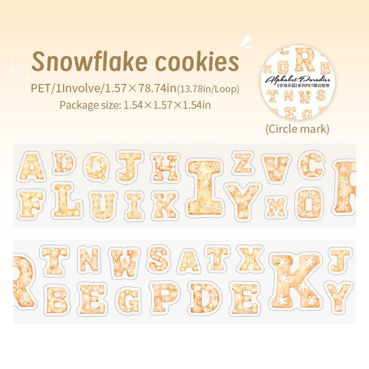 Alphabet Paradise Snowflake Cookies Letter Tape Icy Blue Winter Feel