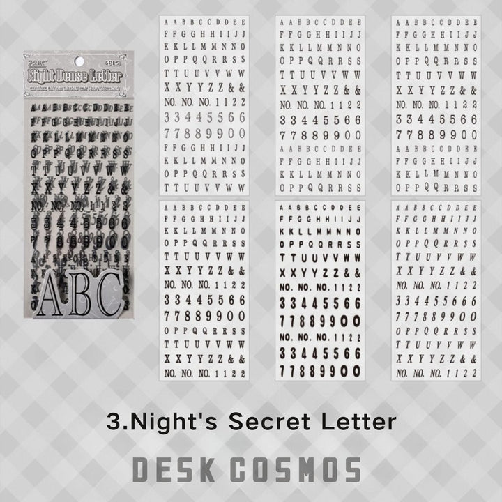 Classic Letters Night Whisper PET Alphabet Stickers classic collage sticker