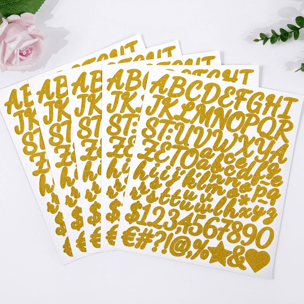 Alphabet Stickers PVC Glitter Text Stickers for Arts Projects