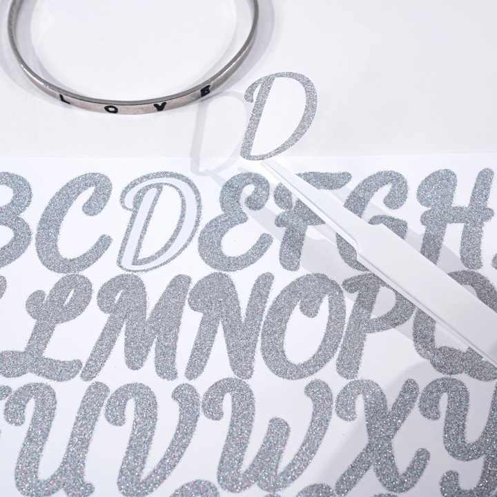 Alphabet Stickers PVC Glitter Text Stickers for Personalized Crafts