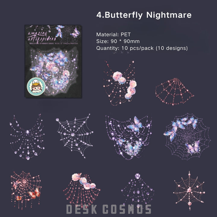 Amazing Art Spider Butterfly Nightmare Gothic Stickers