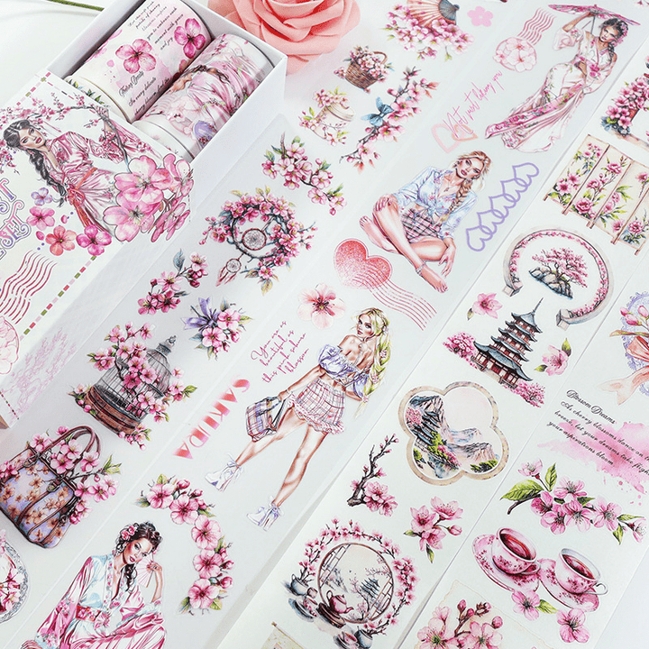 Time Impression Characters Retro PET Tape for Craft Paper Projects