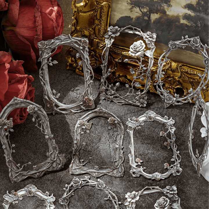 Silver Light and Shadow Embossed Background Paper Vintage Style