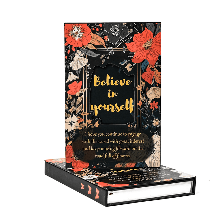 Black Flower Style Characters Notebook Retro Style