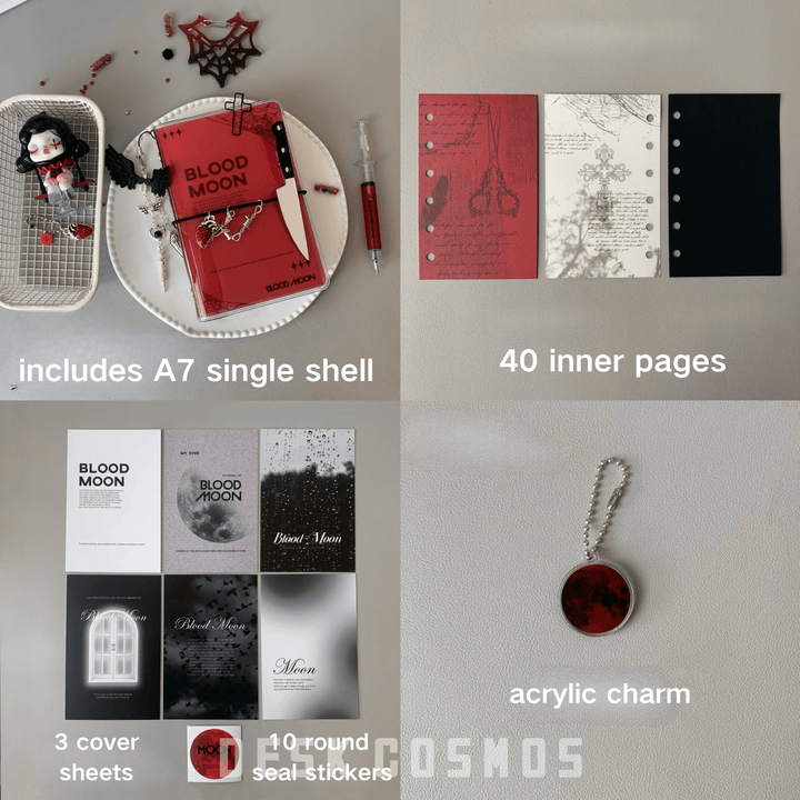 Blood moon A7 Gothic Notebook with PVC Covers