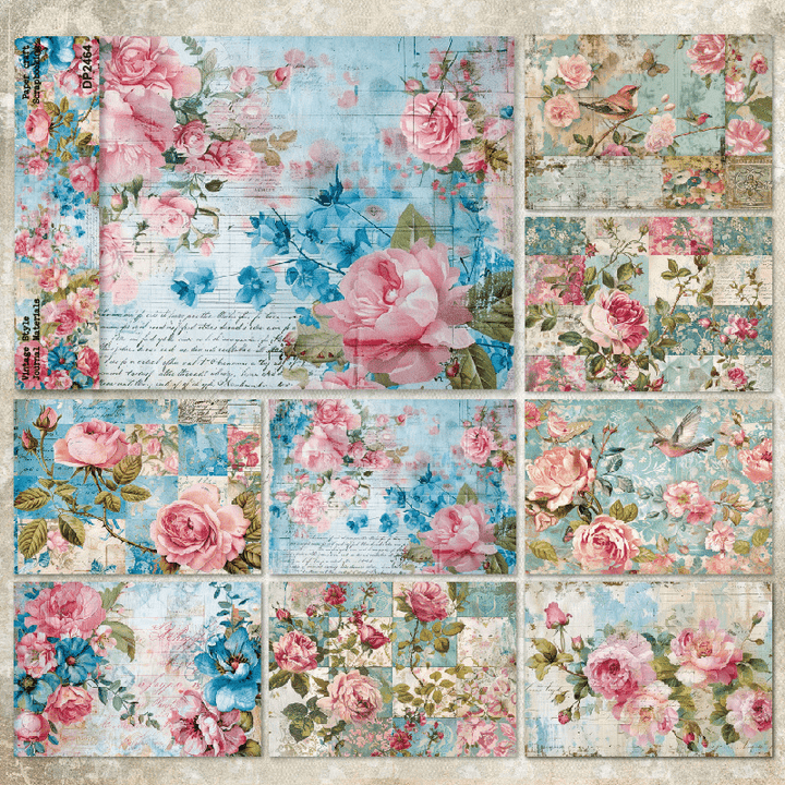 Blooming Floral Garden Theme Craft Paper for Scrapbooking Lovers