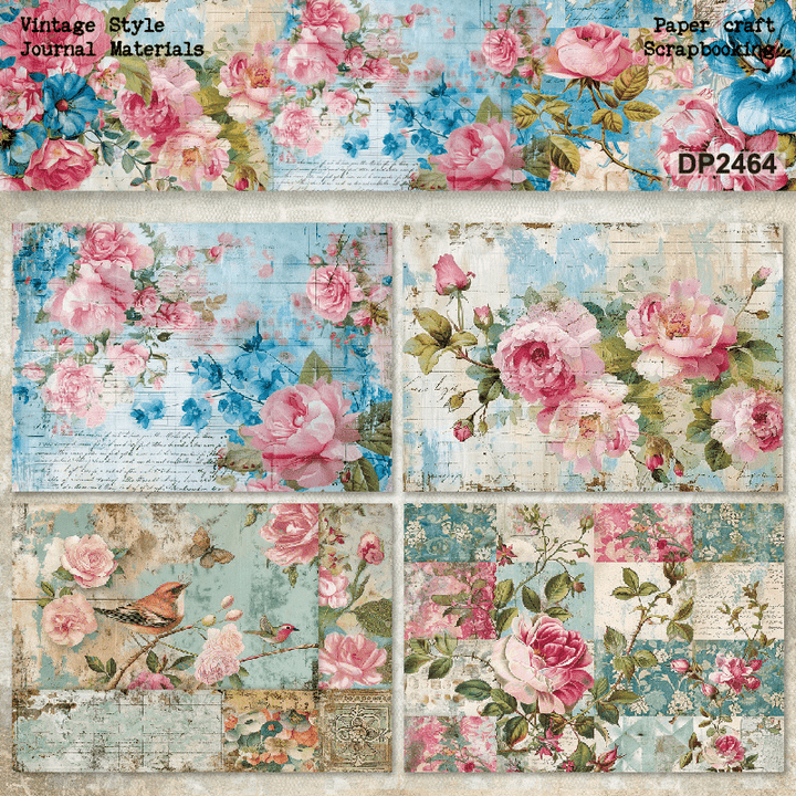 Blooming Floral Tearable Background Paper for Creative Journaling