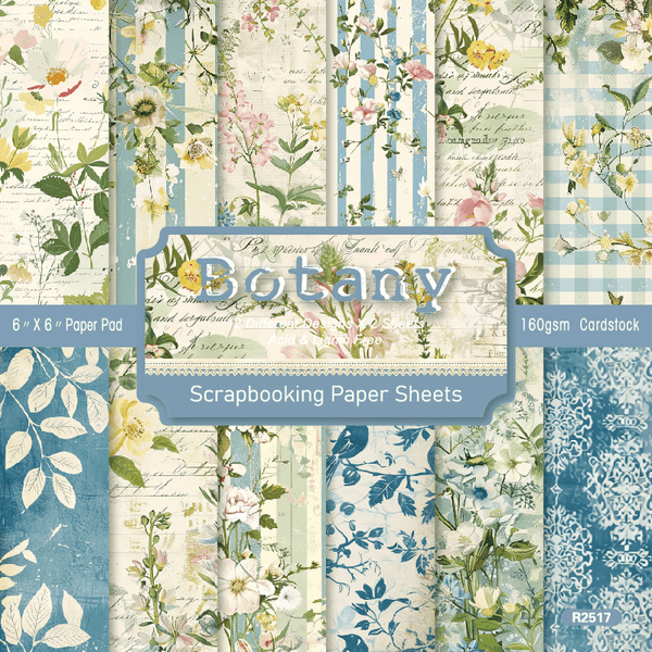 Botany Series Decorative Paper Retro Floral Background for Scrapbooking