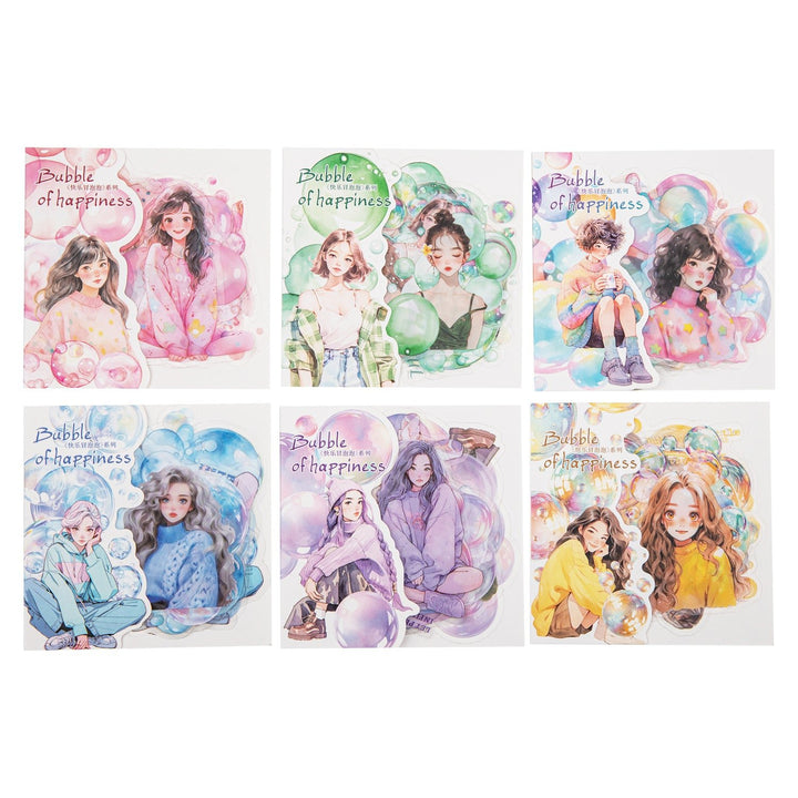 Bubble of Happiness PET Stickers Character Design Bubbles Romance DIY Vivid Stickers White Background