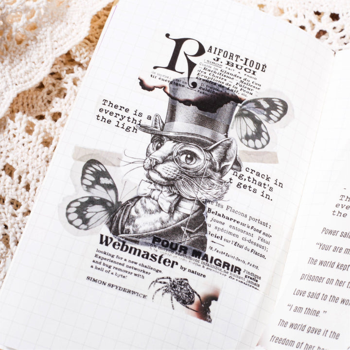 Burn Series Copywriting Tape Retro Vintage Lettering for Craft Projects