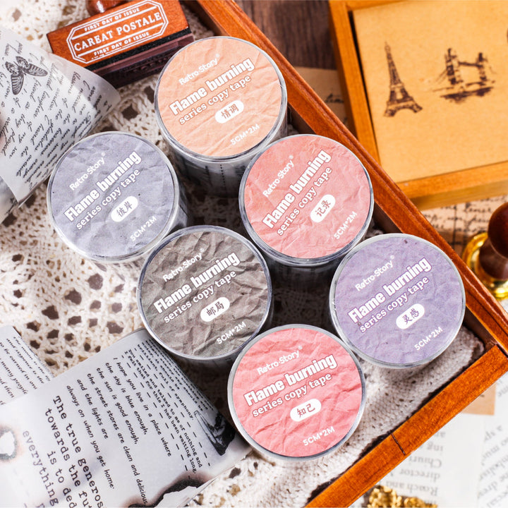 Burn Series Retro Copywriting Washi Tape Vintage Text and Characters