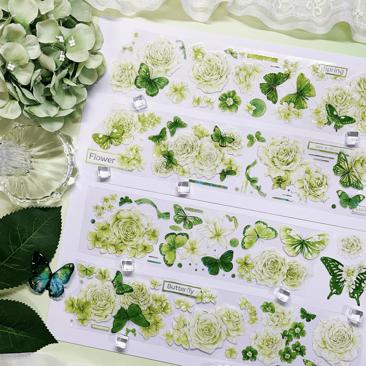 Flower Butterfly PET Tape Beautiful for Journal Decoration