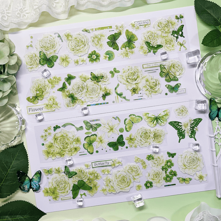 Flower Butterfly Washi Tape Romantic for Arts and Crafts