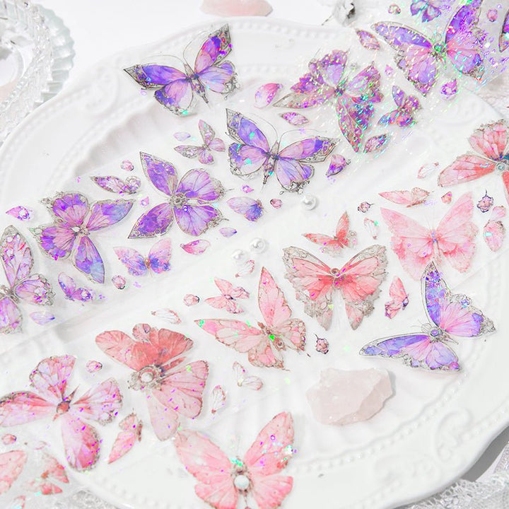 Twilight Garden Series Vintage Butterflies PET Tape for Creative Projects