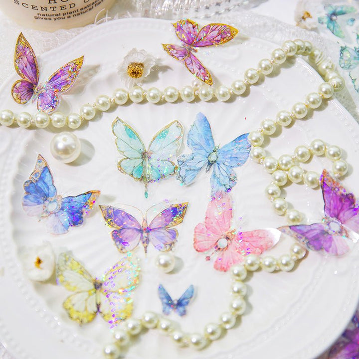 Twilight Garden Series Transparent Butterflies PET Tape for Phone Case Decoration