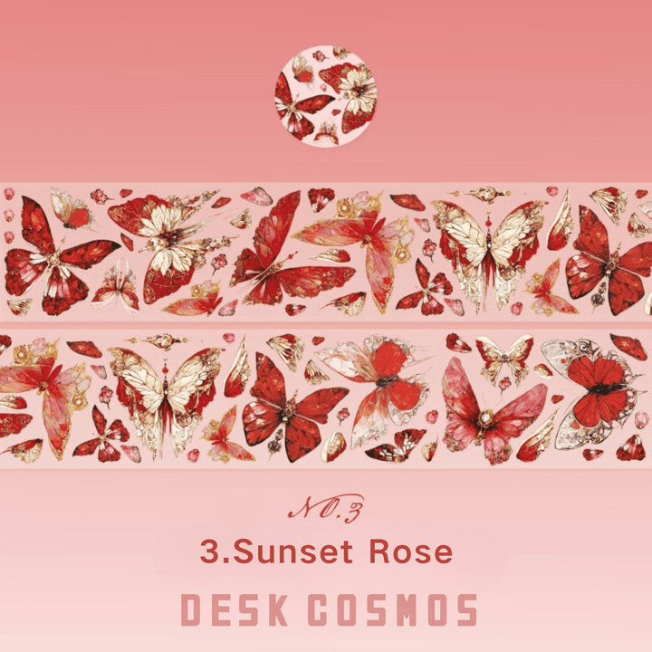 Twilight Garden Series Sunset Rose Butterflies Elegant Butterfly Theme