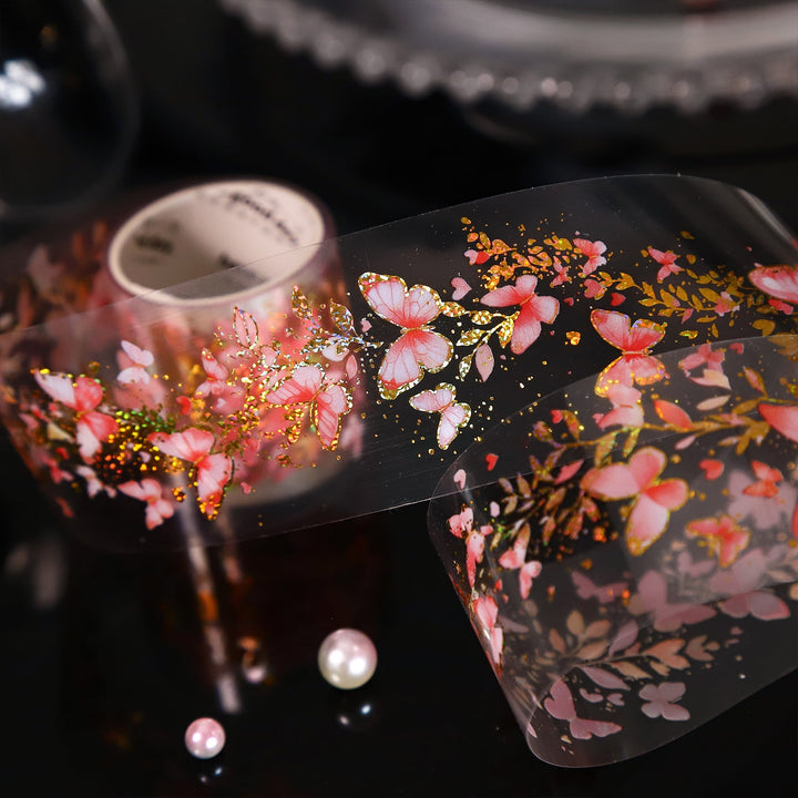 Aswarm of Butterflies Light Bronzing PET Tapes Colorful Butterflies