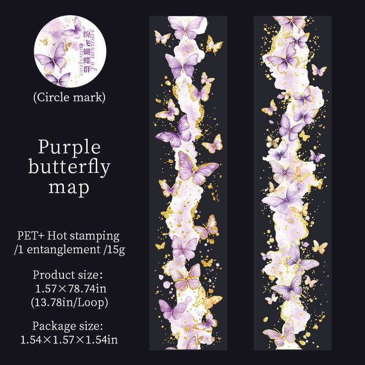 Aswarm of Butterflies Purple Butterfly Map Light Bronzing