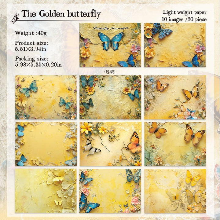Butterfly messenger series retro butterfly background paper for handmade cards