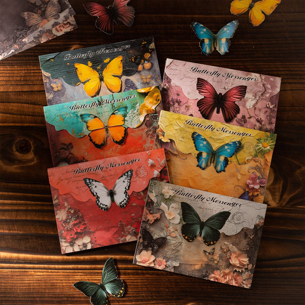 Butterfly messenger series background papers retro butterfly paper decorative design