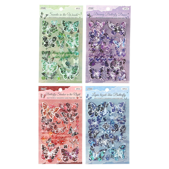Romantic PET Stickers Graceful Butterflies transparent journal decoration
