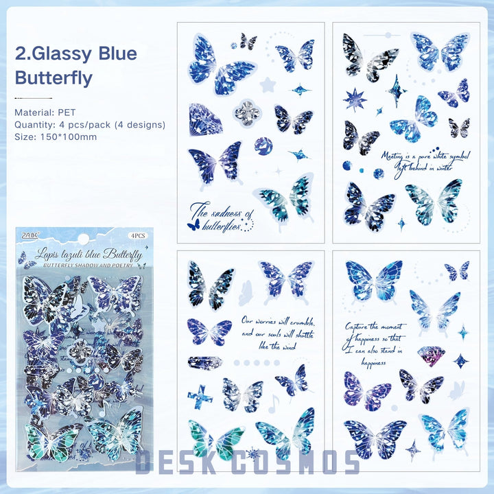 Graceful Butterfly Shadows transparent PET butterfly stickers for collage