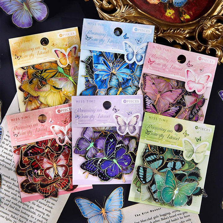 Roaming on Butterfly Island Insect Theme PET Stickers For Scrap Projects