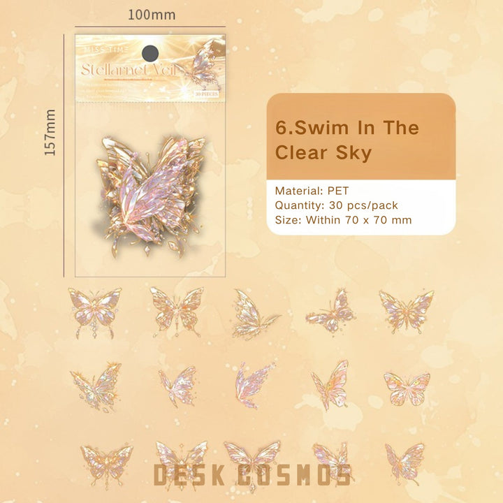 Butterfly Stickers Star Butterfly Series Transparent Collage Style