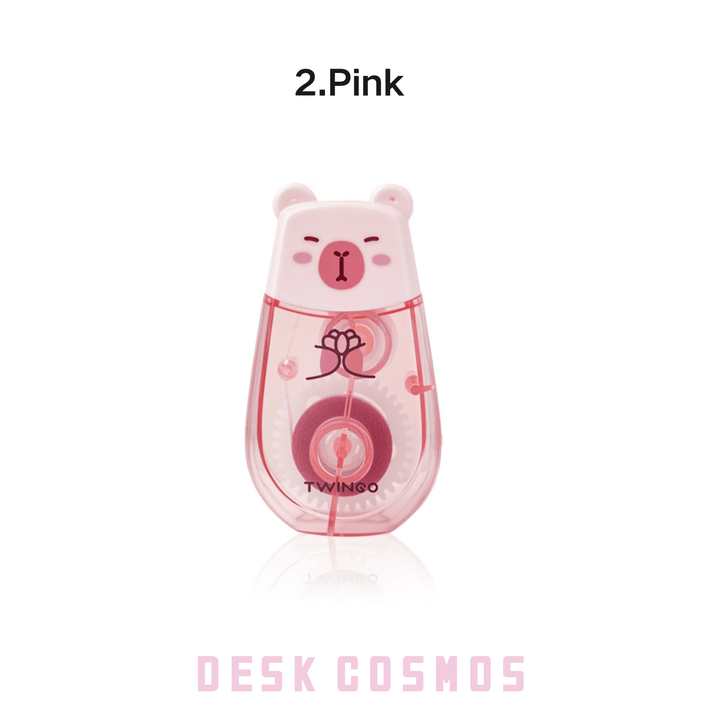 Capibara Themed Double-sided Tape Pink Cute Design Strong Adhesive