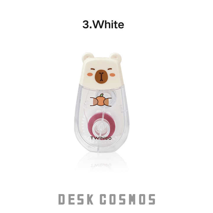 Capibara Themed Double-sided Tape White Cute Design Strong Adhesive