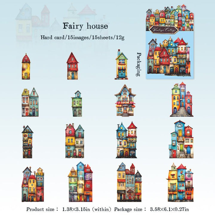 Weird Cottage Retro Stickers for Scrapbooking and DIY Projects