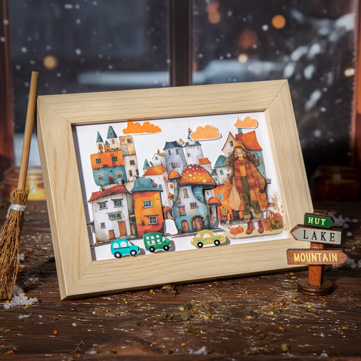 Cartoon Stickers Weird Cottage Retro DIY Cottage Sticker Set