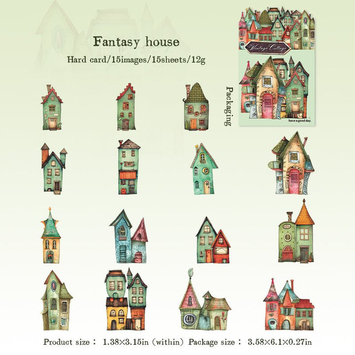 Weird Cottage Retro DIY Cottage Stickers for Journals