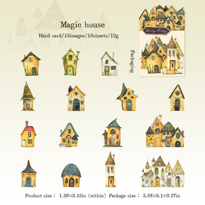 Weird Cottage Retro Quirky Stickers for Art and Craft Projects