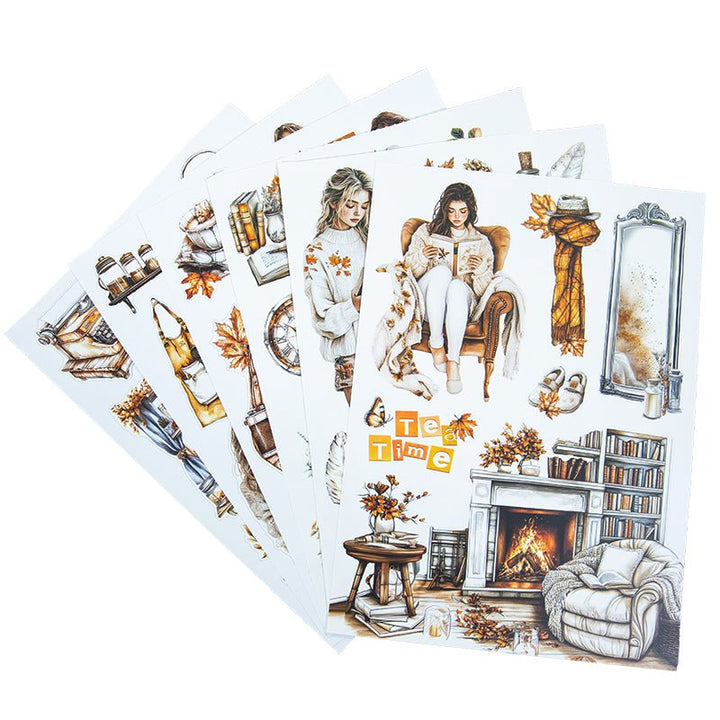 Character Sticker Book Afternoon Reading Junk Journal Kit