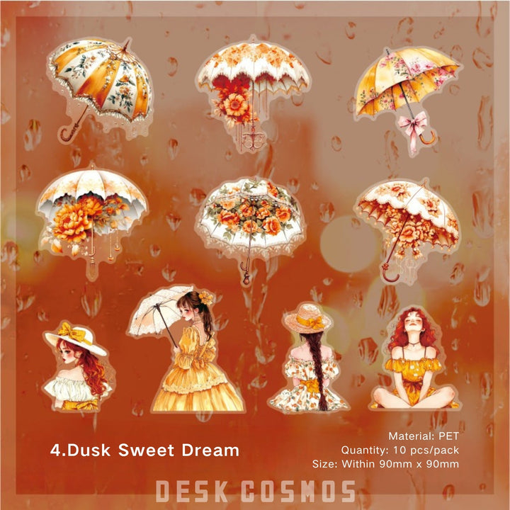Qisi Rainy Season Stickers Fashion Characters Beautiful Design