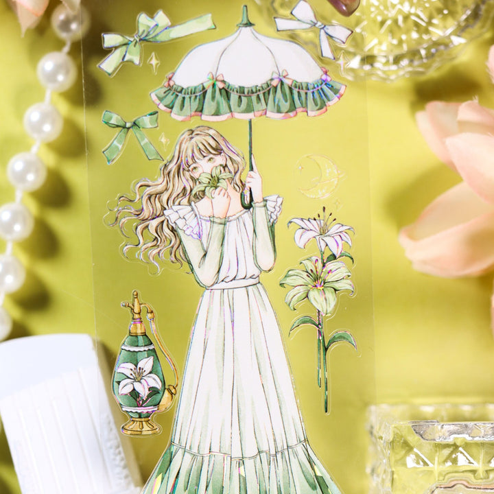 Green Sprout Characters PET Tape Original Design Romance