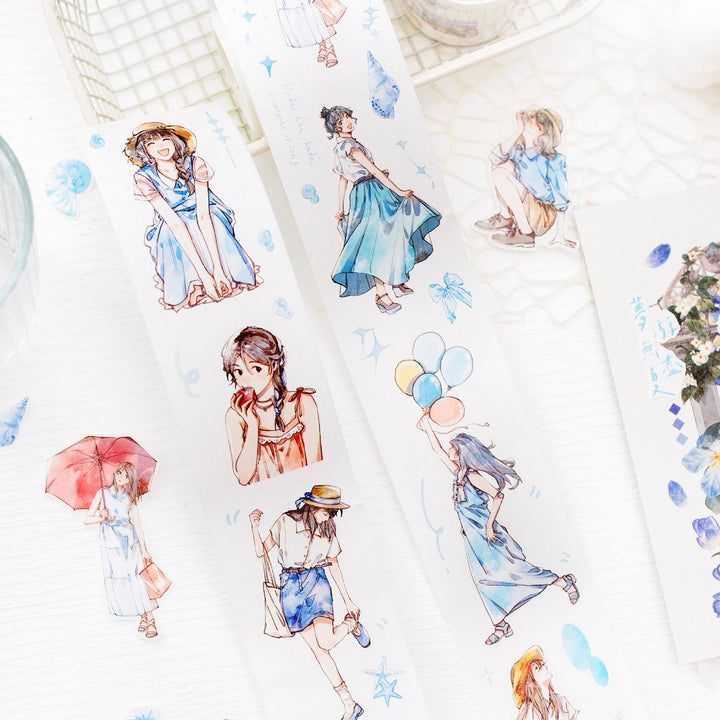 Echoes of Four Seasons Washi Tape Characters DIY Decoration Easy Tear