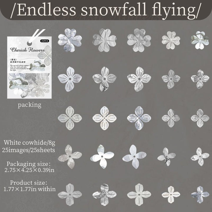 Cherish Flowers Endless Snowfall Flying Floral Embossed Paper