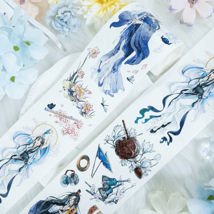 Rising Clouds Bright Moon PET Tape Traditional Culture Design