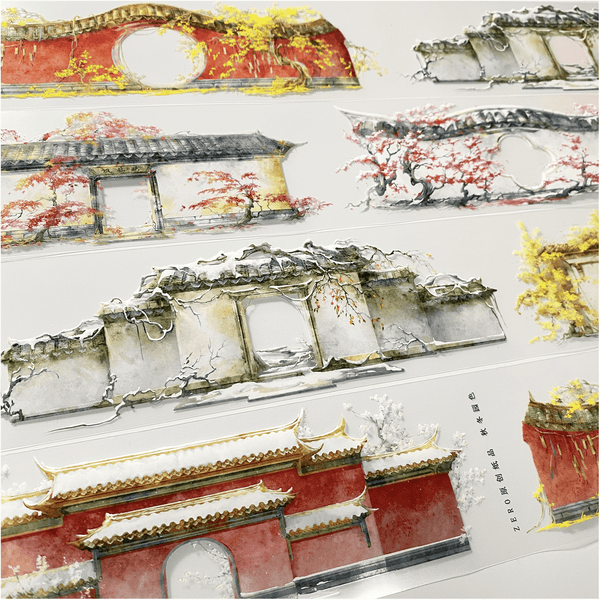Autumn Garden Wall PET Chinese Theme for Scrapbook Lovers