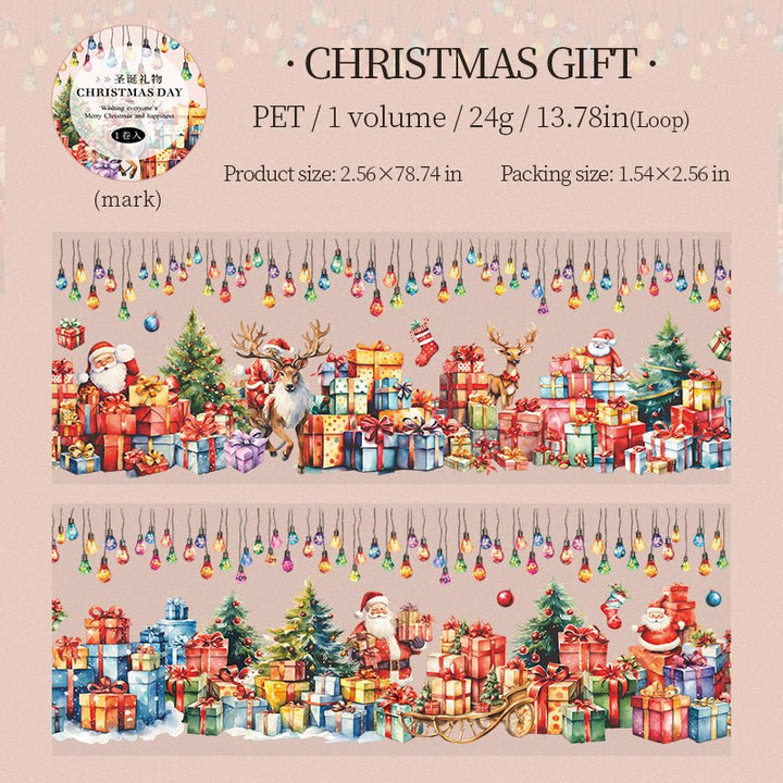 Christmas Day PET Tape Festive Decoration Suitable for Scrapbooking